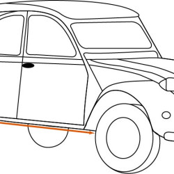 Citroën 2CV/Fourgonette/Dyane/Acadiane, UNTERBODENBLECH MITTE / RECHTS, 