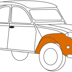 Citroën 2CV/Fourgonette, KOTFLÜGEL VORNE RECHTS, 