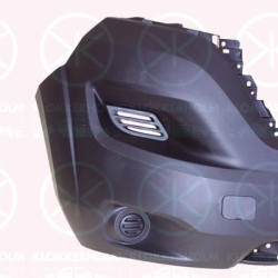 Bumper, Smooth, black, Right Front, with hole(s) for fog lights, Trim Level: HEAVY, 1637293280 (PEUGEOT), 735684859 (CITROEN), 735749744 (FIAT)