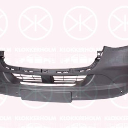 Bumper, with hole(s) for parking assistant system, Front, black, Number of bores: 6, 91088582009K83 (MERCEDES)