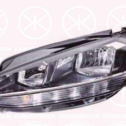 Headlight, Right, H7/H9, with daytime running light (LED), WY21W, with motor for headlamp levelling, not for trim level: GTI, GTE, R, 5G1 941 006 D (VAG), 5G1941006D (VW)