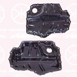Oil Sump, with bore for oil-level sensor, Steel, 04E 103 602 H (VW), 04E103602H (SKODA), 04E103602H (AUDI)