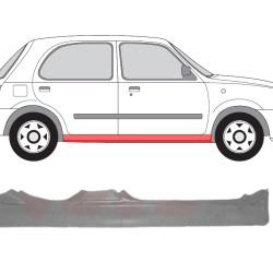 Nissan Micra (92-) Door sill (5-dr, R), slenksčiai, Nissan Micra slenkstis, 76410-49B00, 270542-1, 967042, 3305104, 5901532046793, slenksčiai, Nissan Micra slenkstis, 76410-49B00, 270542-1, 967042, 3305104, 5901532046793