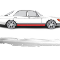 MB W126 (79-) Door sill (4-dr, R), slenksčiai, MB W126 Slenkstis, 139042, 502642, 3026104, 5901532123548, slenksčiai, MB W126 Slenkstis, 139042, 502642, 3026104, 5901532123548