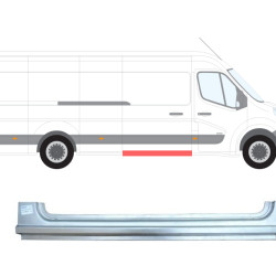 Master/Movano (10-) Slide door sill (long, R, Q), Opel Movano slankiojančių durų slenkstis, Renault Master slankiojančių durų slenkstis, 60N142-2, 5901532840018, Opel Movano slankiojančių durų slenkstis, Renault Master slankiojančių durų slenkstis, 60N142-2, 5901532840018