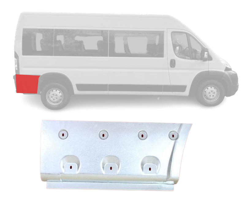 Ducato/Jumper/Boxer (06-) Šono skarda už rato (ilgo, dešinė), Fiat Ducato/Citroen Jumper/Peugeot Boxer 2006- 2014 Šono skarda už rato