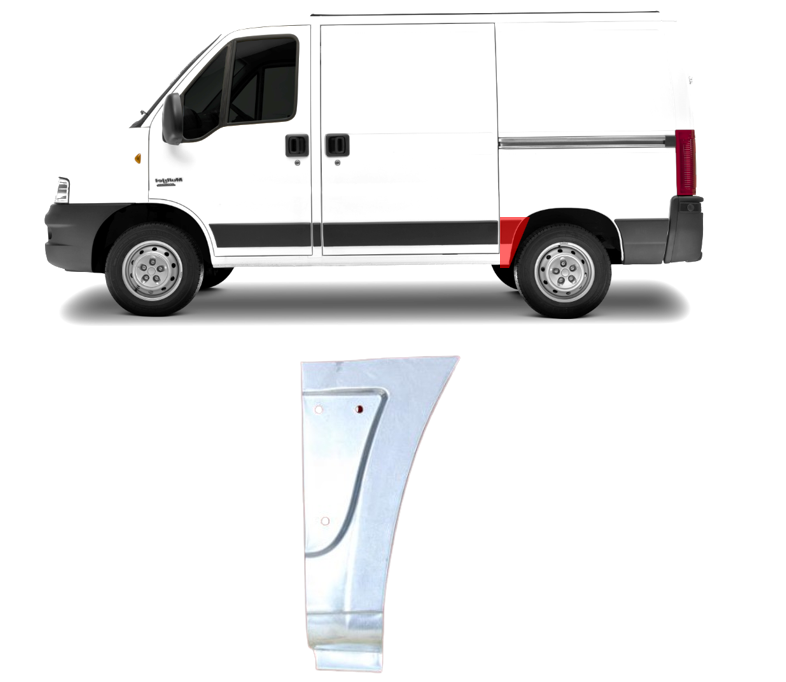 Ducato/Jumper/Boxer (06-) Skarda prieš galinį ratą (trumpo, kairė), Fiat Ducato 2006 Skarda prieš galinį ratą