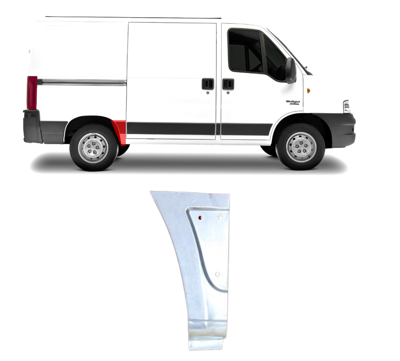 Ducato/Jumper/Boxer (06-) Skarda prieš galinį ratą (trumpo, dešinė), Fiat Ducato 2006 Skarda prieš galinį ratą