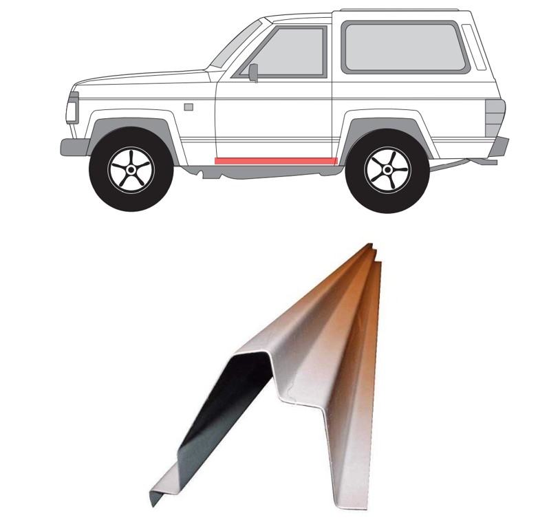 Nissan Patrol (91-) Slenkstis (K=D), slenksčiai, Nissan Patrol slenkstis, 277541-1, 277541-2, 5901532053142, 5901532569520, slenksčiai, Nissan Patrol slenkstis, 277541-1, 277541-2, 5901532053142, 5901532569520