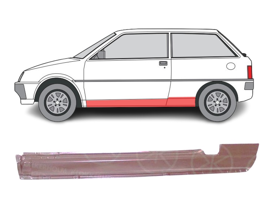 Mitsubishi Colt (82-) Slenkstis (2 durų, kairė), MMB312827 (MITSUBISHI)