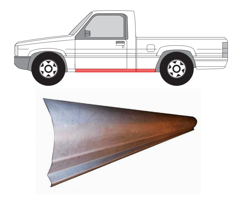 Mitsubishi L200 (97-) Slenkstis (K=D), slenksčiai, 527741-2, Mitsubishi L200 Slenkstis, slenksčiai