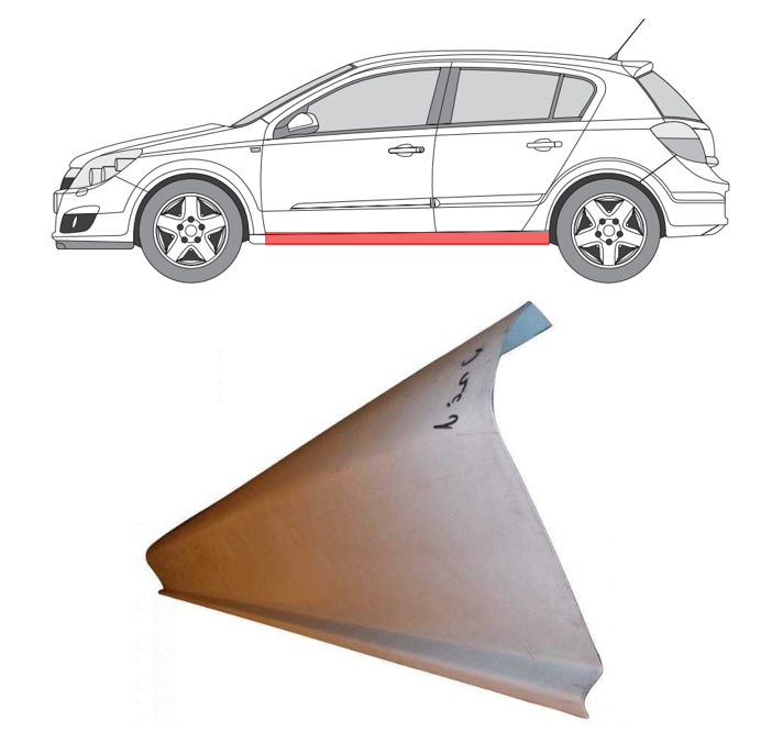 Opel Astra (03-) Slenkstis (kairė), 550942-3, 5901532932829, Opel Astra 2003- 2012 Slenkstis, Opel Astra 2003- 2012 Slenkstis