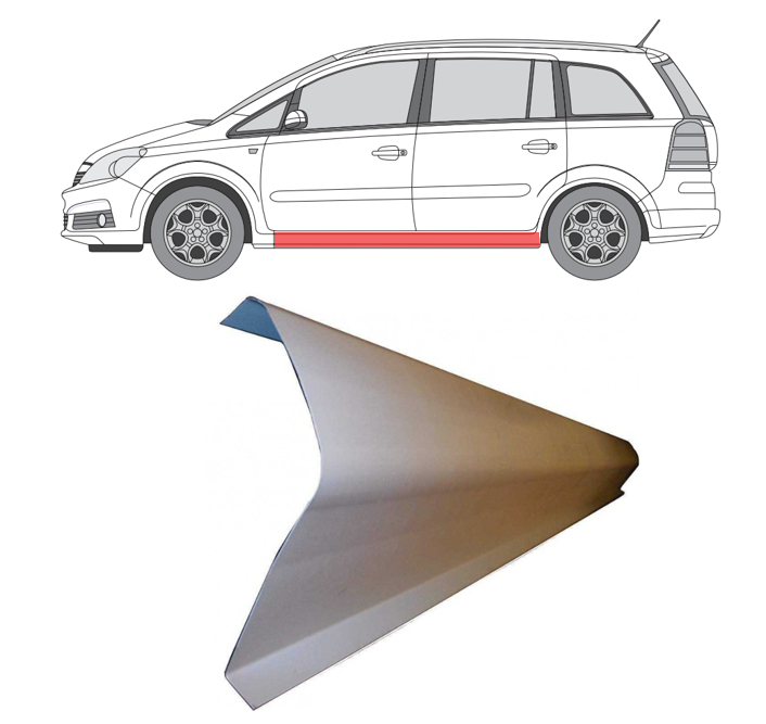 Opel Zafira (05-) Slenkstis (K=D), slenksčiai, Opel Zafira slenkstis, 556141-1, 5901532918168, slenksčiai, Opel Zafira slenkstis