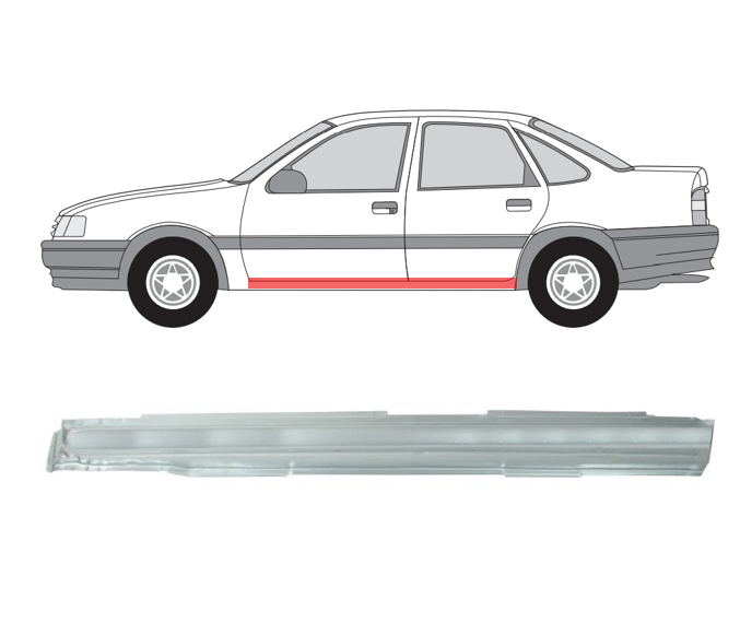 Opel Vectra (88-) Slenkstis (4D, kairė), slenksčiai, 551441, 5901532140583, Opel Vectra slenkstis, slenksčiai