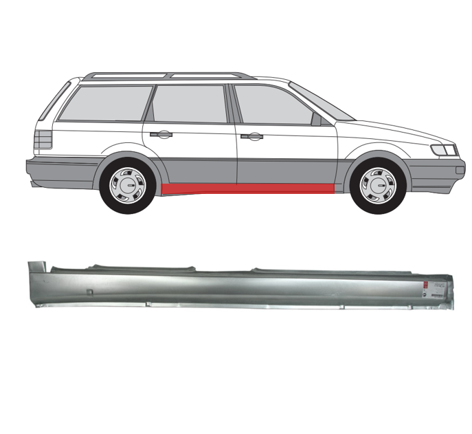 VW Passat (93-) Slenkstis (4D, dešinė), slenksčiai, VW Passat slenkstis, 357 809 676, 429042, 954742, 5835104, 5901532225839, slenksčiai, VW Passat slenkstis, 357 809 676, 429042, 954742, 5835104, 5901532225839