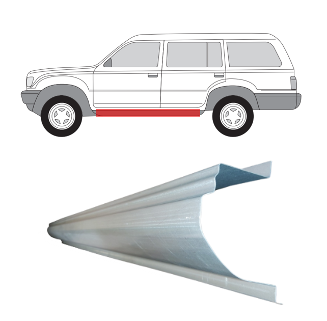 Toyota Land Cruiser (90-) Slenkstis (kairė/dešinė), Toyota Land Cruiser J8 1990- 2000 Slenkstis (kairė/dešinė)