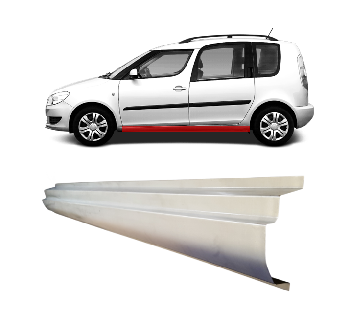 Skoda Roomster (06-) Slenkstis (kairė), 693041-2, Skoda Praktik/Roomster 2006-/2010- Slenkstis, Skoda Praktik/Roomster 2006-/2010- Slenkstis, 693041-2