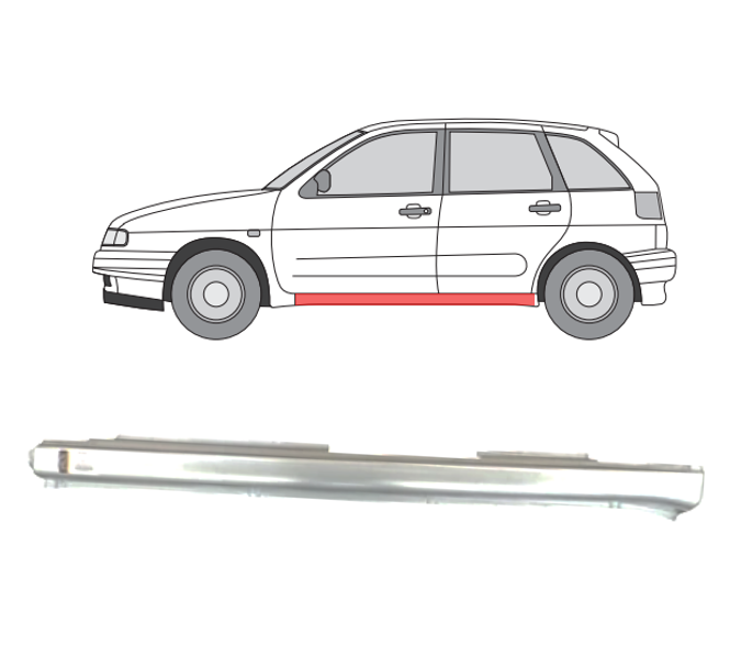 Caddy/Polo Kombi/Ibiza/Card (95-) Slenkstis (SED, 4D, kairė), slenksčiai, 671341, 5901532182132, Seat Cardoba slenkstis, Seat Ibiza slenkstis, VW Caddy slenkstis, VW Polo slenkstis, slenksčiai, VW Caddy slenkstis, VW Polo slenkstis, 671341, 5901532182132, Seat Cardoba slenkstis, Seat Ibiza slenkstis