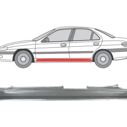 Peugeot 406 (95-) lävi (vasakul), slenksčiai, 7009 91, 7010 96, 574642, 5901532160314, peugeot 406 slenkstis, slenksčiai, 7009 91, peugeot 406 slenkstis, 7010 96, 574642, 5901532160314