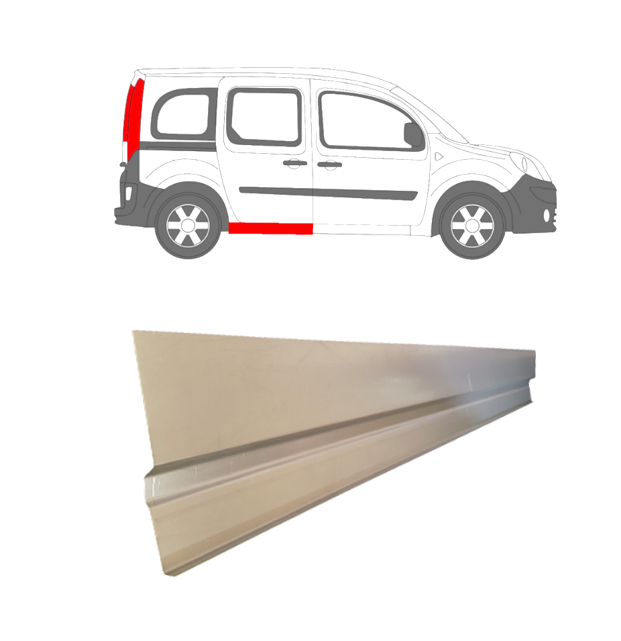 Renault Kangoo (13-) Slankiojančių durų slenkstis (dugno dalis), Renault Kangoo 2013- 2020 Slankiojančių durų slenkstis