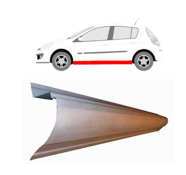 Renault Clio (05-/09-) Slenkstis (kairė), 605541-2, Renault Clio 2005/2009 Slenkstis