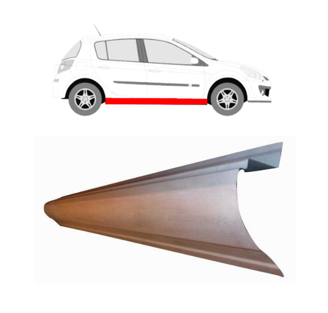 Renault Clio (05-/09-) Slenkstis (dešinė), Renault Clio 2005/2009 Slenkstis, 605542-2