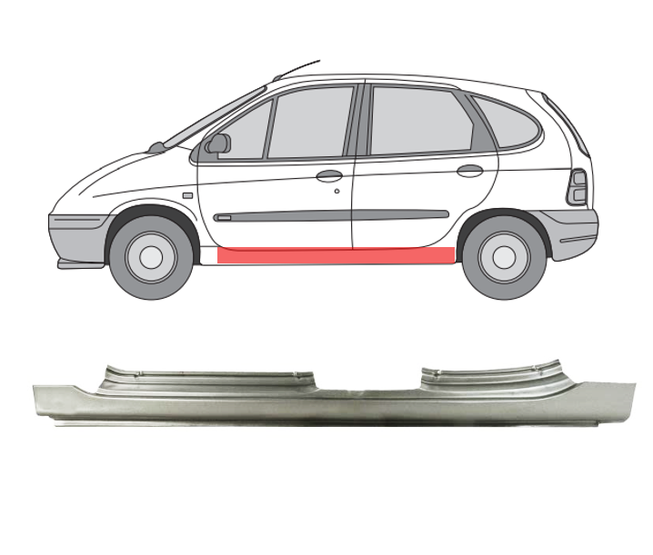 Renault Scenic (96-) Slenkstis (4D, kairė), slenksčiai, 77 51 469 012, 600741-2, 5901532166873, Renault Scenic slenkstis, slenksčiai