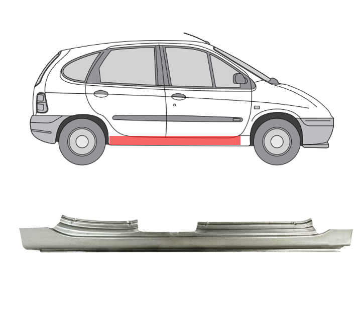 Renault Scenic (96-) Slenkstis (4D, dešinė), slenksčiai, Renault Scenic slenkstis, 77 51 469 013, 600742-2, 5901532166897, slenksčiai