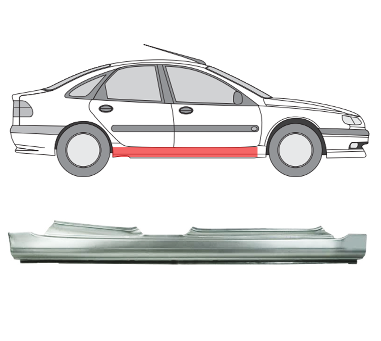 Renault Laguna (94-) Slenkstis (4D, dešinė), slenksčiai, renault laguna slenkstis, 603242, slenksčiai