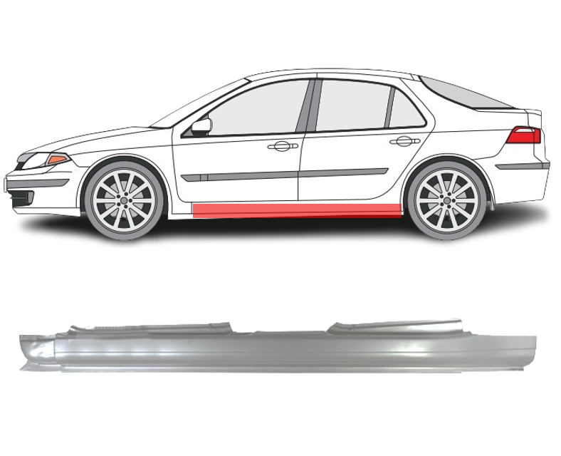 Renault Laguna (01-) Slenkstis (kairė), slenksčiai, renault laguna slenkstis, 603741, 5901532566710, slenksčiai