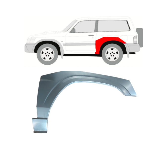 Nissan Patrol (97-) Galinė arka (3D, kairė), Nissan Patrol 1997- 2009 Galinė arka