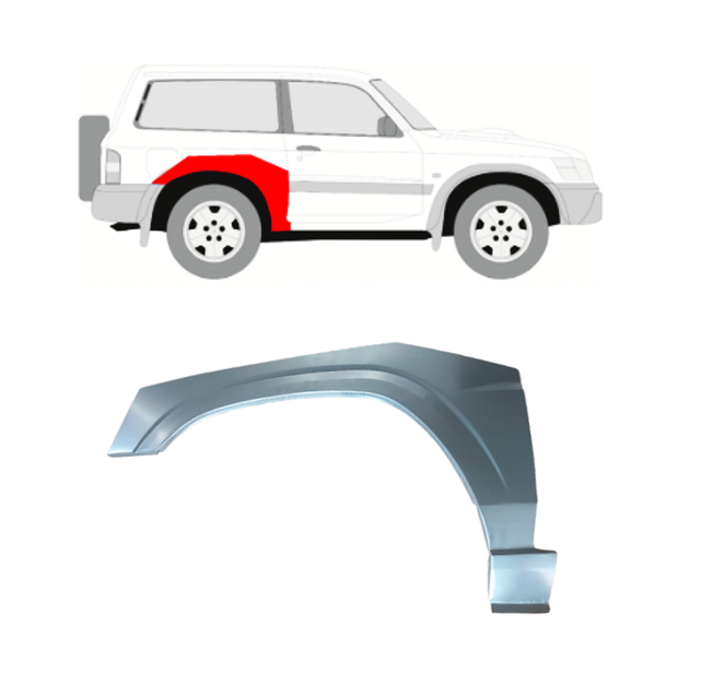 Nissan Patrol (97-) Galinė arka (3D, dešinė), Nissan Patrol 1997- 2009 Galinė arka