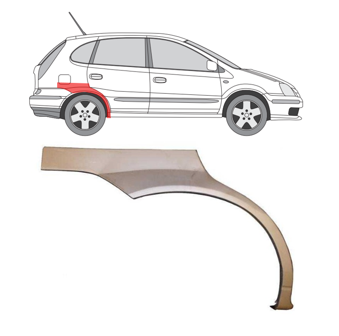 Nissan Almera Tino (00-) Galinė arka (dešinė), Galinės arkos, Nissan Almera Tino galinė arka, 27568415, 5903107077096, Galinės arkos