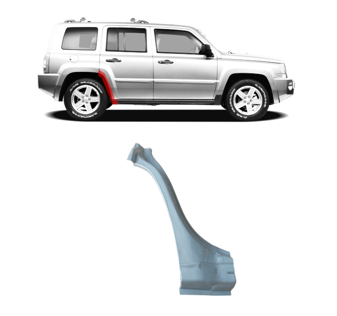 Jeep Patriot (06-) Galinio sparno dalis (5 durų, dešinė), Jeep Patriot PK (2006-) Galinio sparno dalis, Jeep Patriot PK (2006-) Galinio sparno dalis