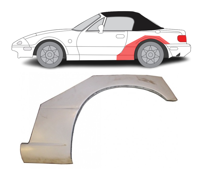 Mazda MX-5 (89-) Galinė arka (kairė), Galiniai sparnai, Mazda MX-5 Galinis sparnas, 45248331, Galiniai sparnai, Mazda MX-5 Galinis sparnas, 45248331