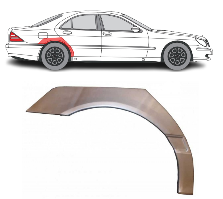 MB W220 (98-) Galinė arka (dešinė), Galinės arkos, MB W220 Galinė arka, 50258415, 5903107116115, Galinės arkos