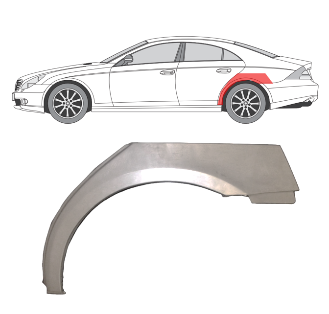 MB W219 (04-) Galinė arka (kairė), Galinės arkos, 50348315, 5901532938272, C219, MB W219 Galinė arka, Galinės arkos