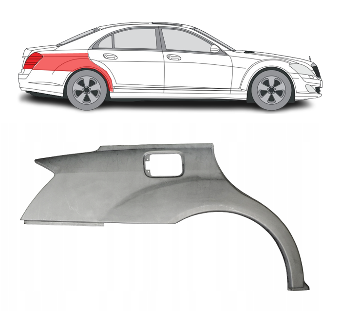 MB W221 (05-) Galinis sparnas (dešinė), Galinė arka, MB W221 Galinis sparnas, 503184-5, Galinė arka, MB W221 Galinis sparnas, 503184-5