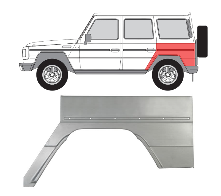 MB W463 (02-) Galinis sparnas (kairė), 507683-1, MB W463 (2002-) Galinis sparnas