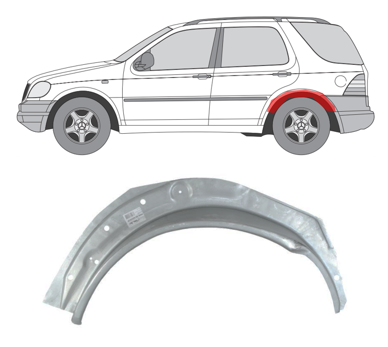 MB W163 (97-) Galinė vidinė arka (kairė), Vidinės arkos, MB W163 ML Vidinė arka, Vidinės arkos