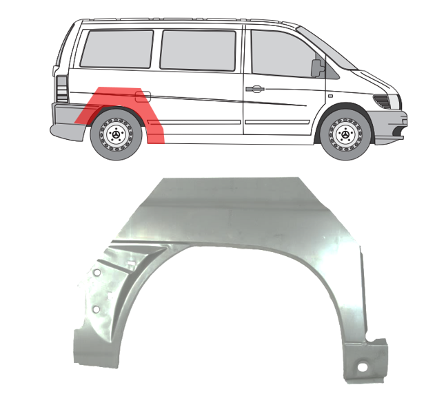 MB Vito (96-) galinė arka (dešinė), Galinės arkos, MB Vito galinė arka, 501284-6, 3078148, 5901532642742, Galinės arkos, MB Vito galinė arka, 501284-6, 3078148, 5901532642742