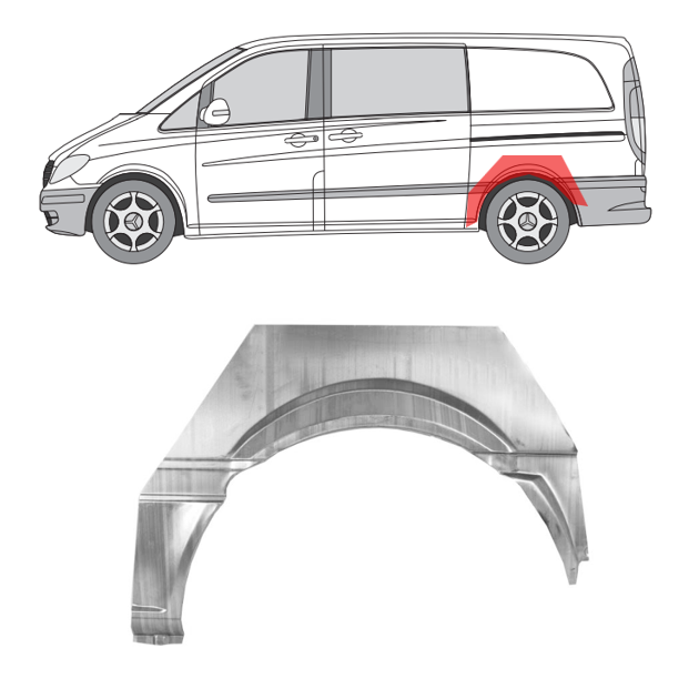 MB Vito/Viano (03-/10-) Arka (kairė), 