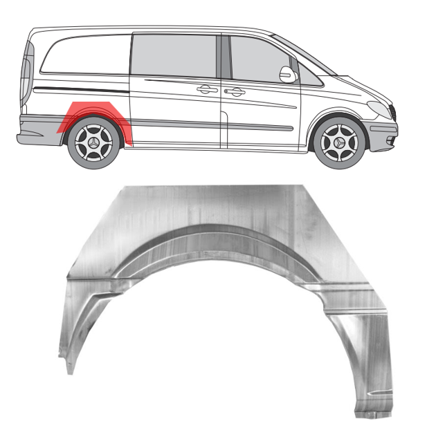 MB Vito/Viano (03-/10-) Arka (dešinė), 