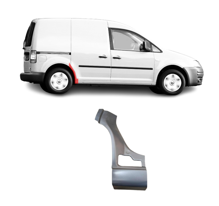 VW Caddy (04-) Galinės arkos apatinė dalis (dešinė), 