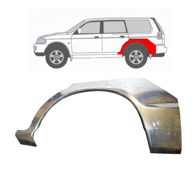 Mitsubishi Pajero Sport (96-) Galinė arka (kairė), 52858451, Mitsubishi Pajero Sport (1996- 2008) Galinė arka