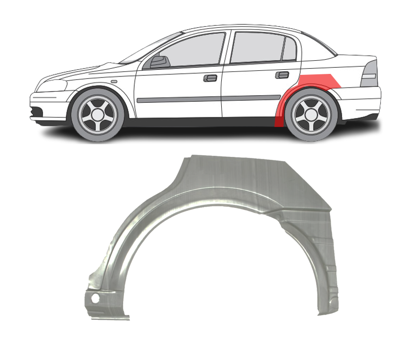 Opel Astra (98-) Arka (H/B, 5D, kairė), 550883-5, 5901532137996, Opel Astra G galinė arka