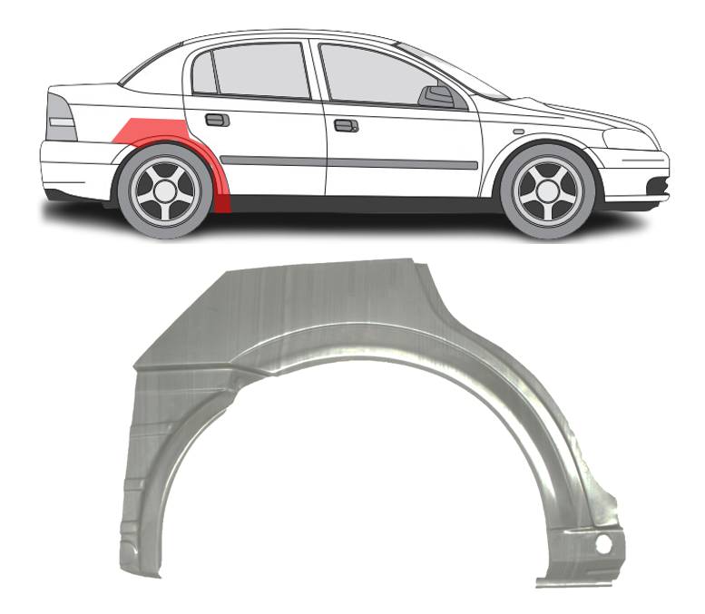 Opel Astra (98-) Arka (H/B, 5D, dešinė), Opel Astra G galinė arka, 550884-5, 5901532138047