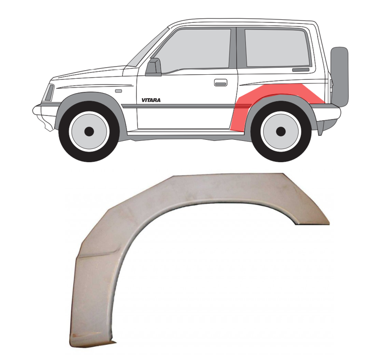 Suzuki Vitara (88-) Galinė arka (2 durų, kairė), 