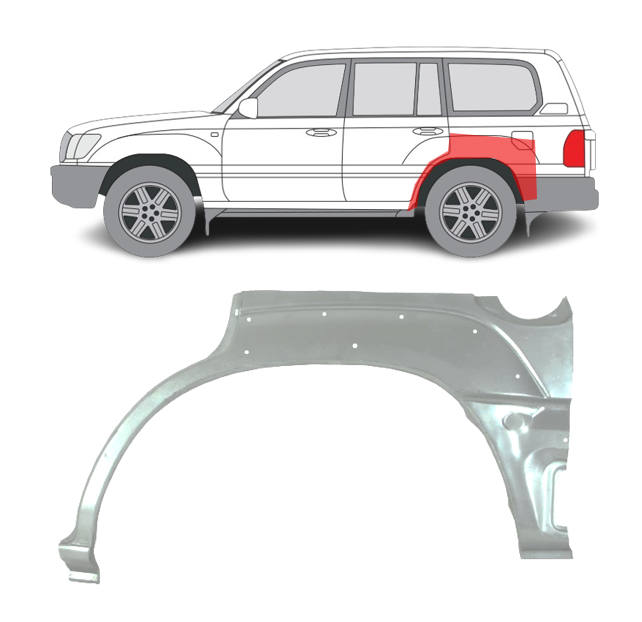 Toyota Land Cruiser (02-) Galinė arka (4durų, kairė), 8178835K, Toyota Land Cruiser J12 (2002- 2010) Galinė arka, 8178835K, Toyota Land Cruiser J12 (2002- 2010) Galinė arka