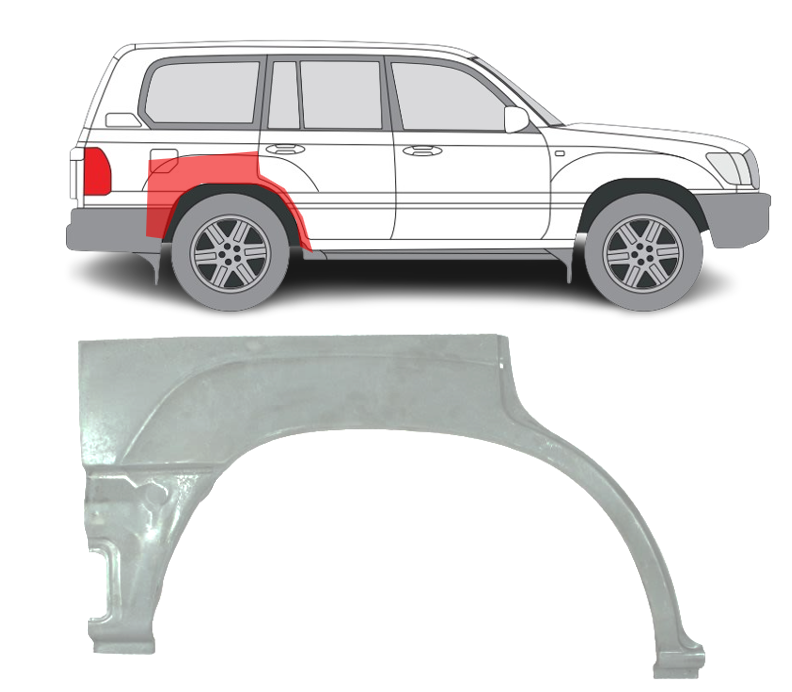 Toyota Land Cruiser (02-) Galinė arka (4durų, dešinė), Toyota Land Cruiser J12 (2002- 2010) Galinė arka, 8178845K, Toyota Land Cruiser J12 (2002- 2010) Galinė arka, 8178845K
